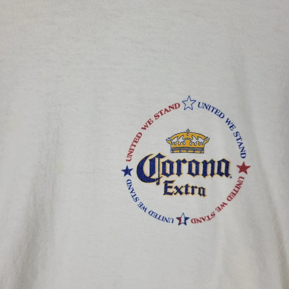 Hanes T-Shirt Adult XL‎ (46-48) White Heavyweight Corona Extra United We Stand